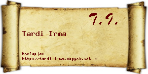 Tardi Irma névjegykártya